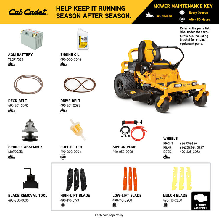 Cub Cadet ZT1 50 (17AIEACLA10) Cub Cadet ZT1 50 (17AIEACLA10)