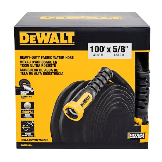DEWALT 100 ft. x 5/8 in. Heavy-Duty Professional Grade Fabric Garden Hose